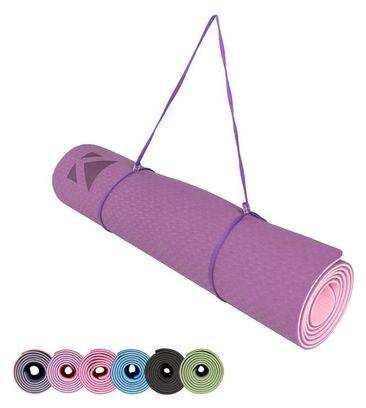 Tapis de Yoga Tapis de Sport Tapis Fitness avec Un Sangle 183 x 61 x 0 6 cm Violet rose