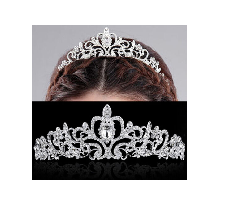 Frisur Haarschmuck Krone Strass Tiara Braut Diadem Kopfschmuck - Silber / Style 3