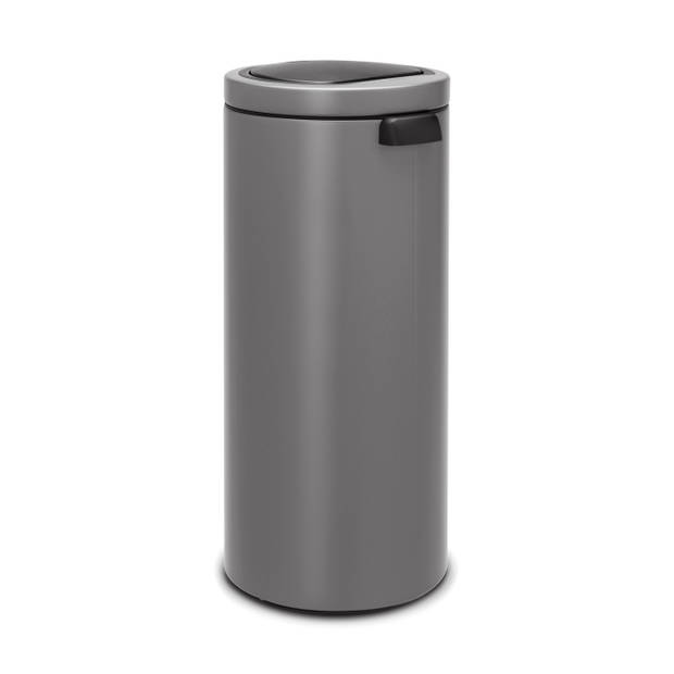 Brabantia Touch Bin Flat Top afvalemmer 30 liter met kunststof binnenemmer - Mineral Concrete Grey