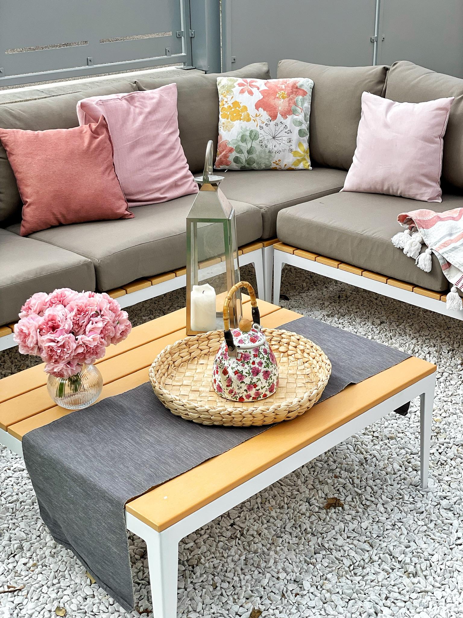 Tuin hoekloungeset met tafel 5-zits POSITANO Grijs