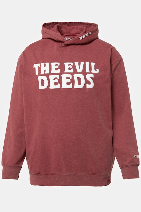 STHUGE Hoodie, Langarm, oversized, acid washed, Brustprint, bis 8 XL