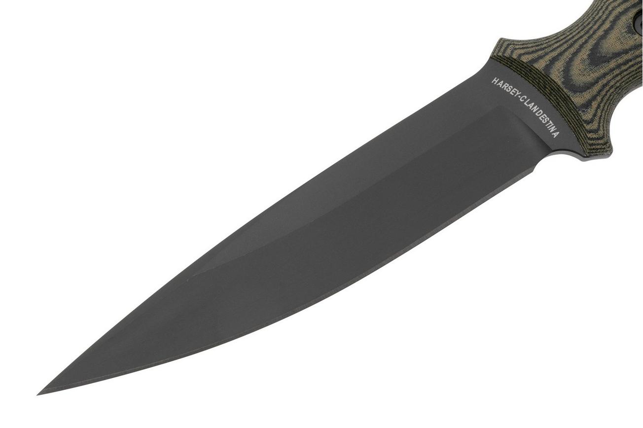 Spartan Blades Harsey Clandestina SB57BKCMKYBK Black, Camo Micarta, survivalmes, kydex schede
