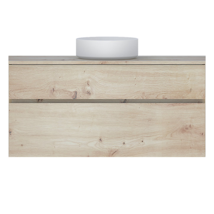 Meuble sous vasque chêne artisan 2 tiroirs Calao 120 cm