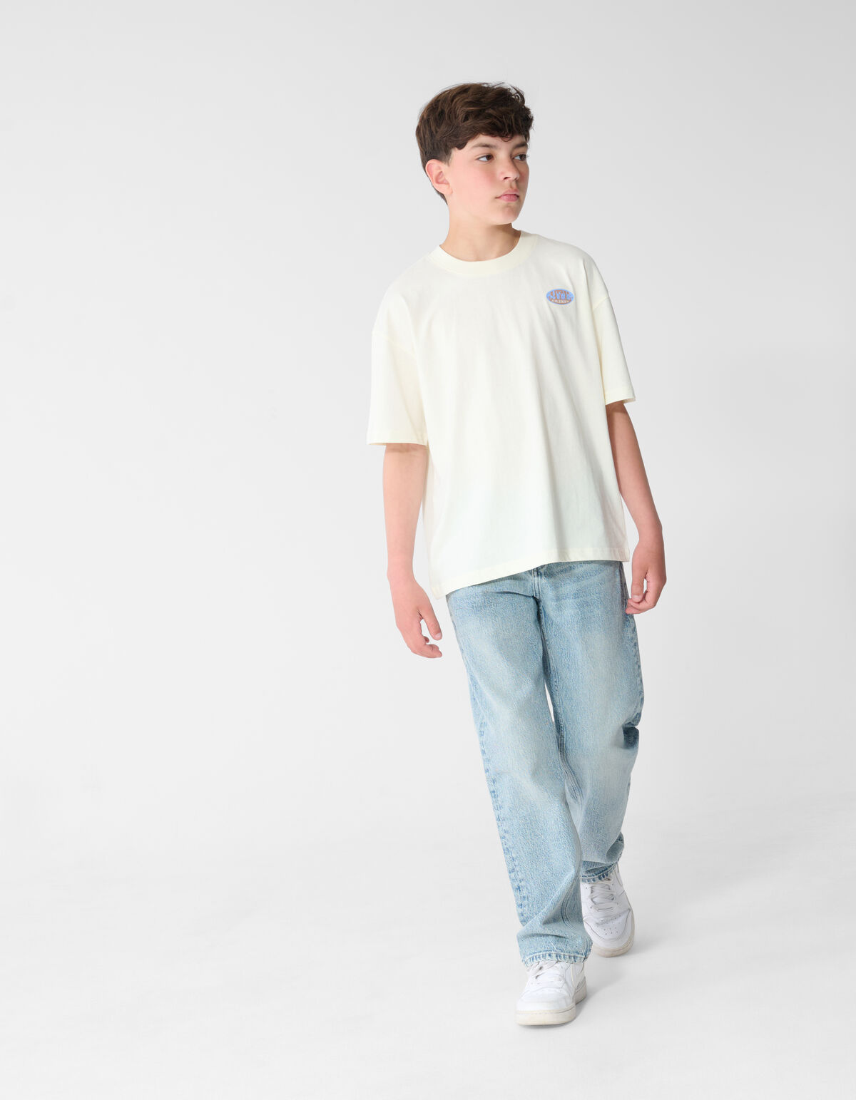 Brick Artwork T-shirt Gebroken Wit