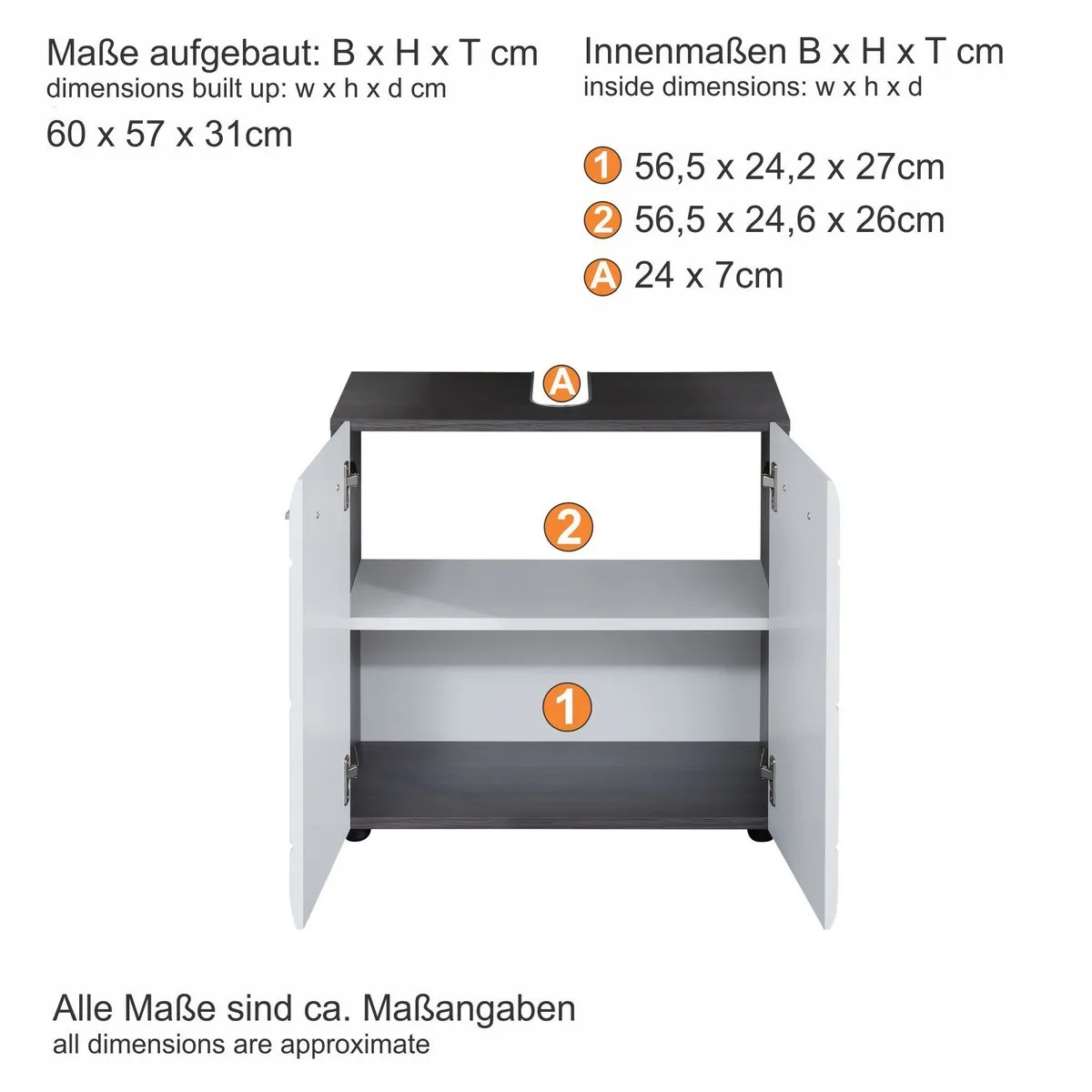 EPIKASA Meuble sous lavabo Line blanc