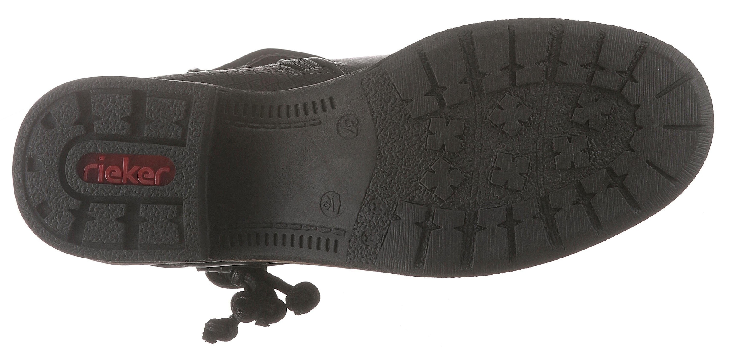 Rieker Winterboots  , Winterstiefelette, Blockabsatz, Warmfutter, mit Zierbänder