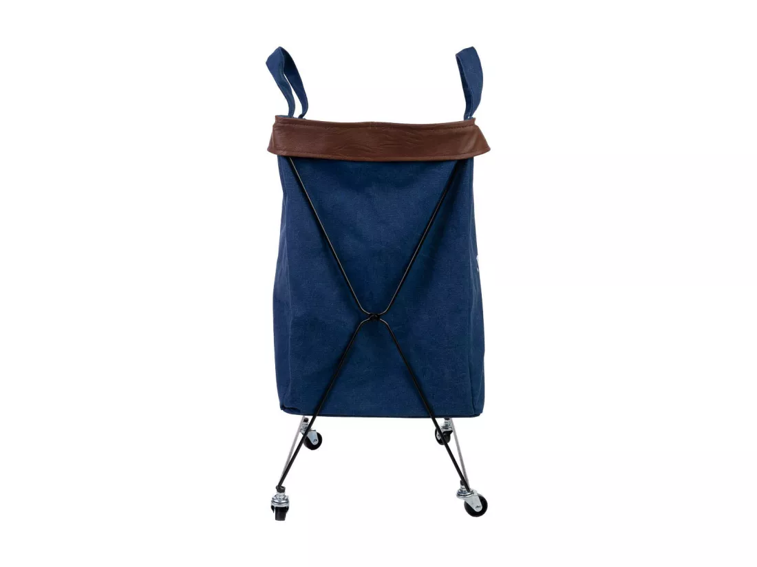 Panier à linge en métal et tissu 41x32x58