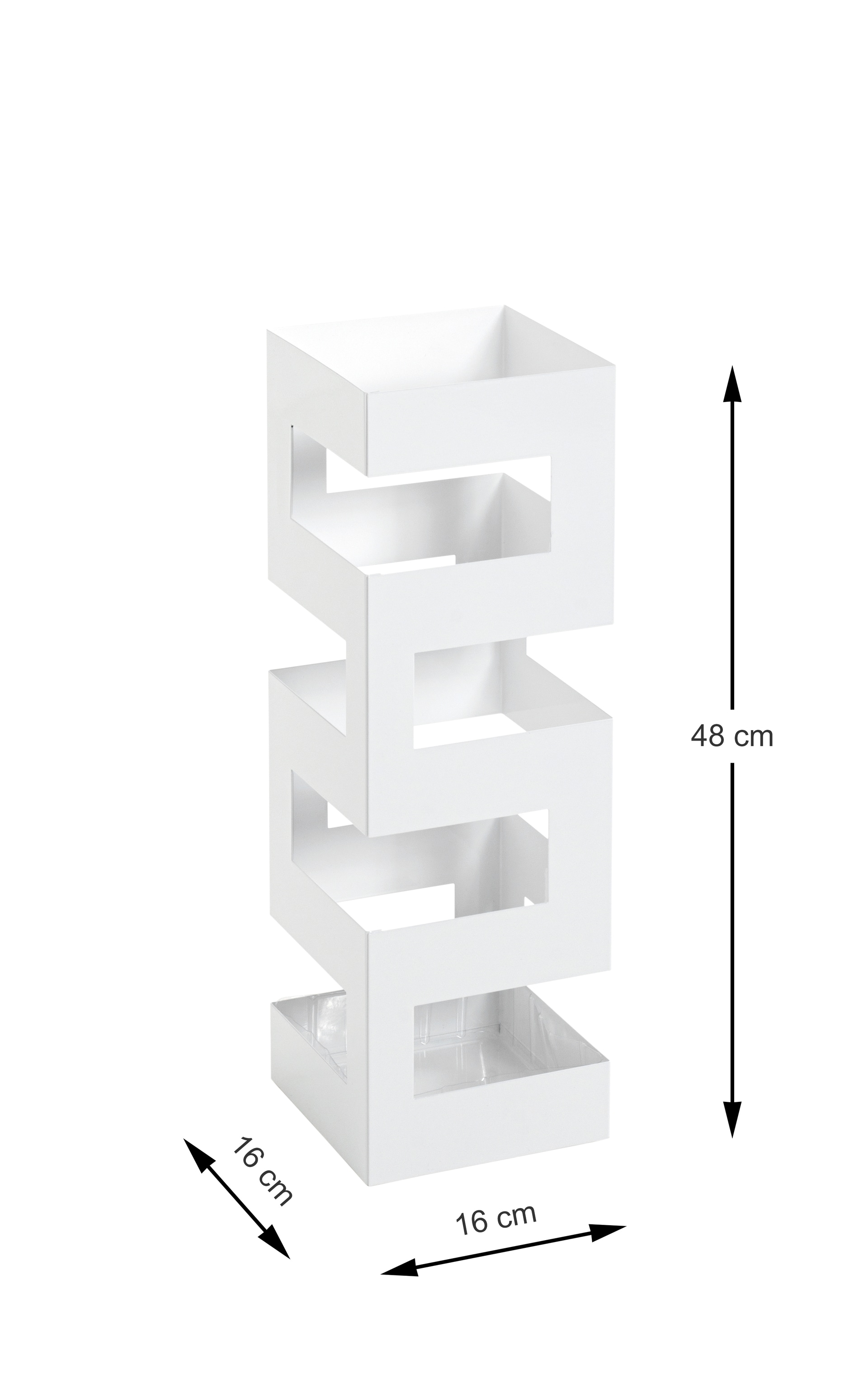 Schirmständer 16 x 48 x 16 cm Stahl weiß