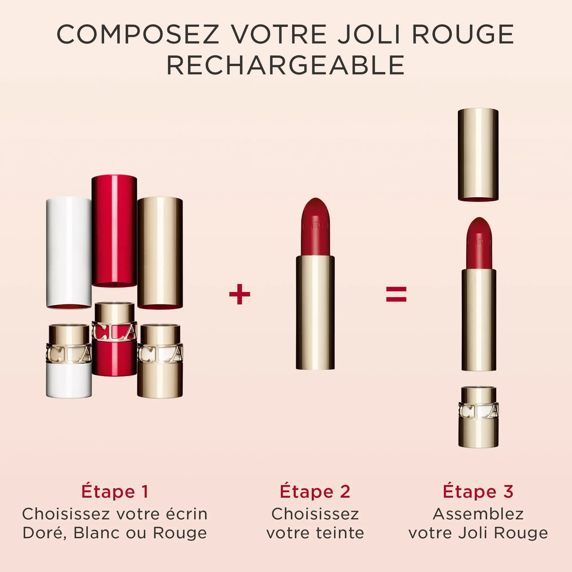 Clarins - Recharge Joli Rouge - Rouge à lèvres fini satiné Rouge à lèvres fini satiné- Clarins