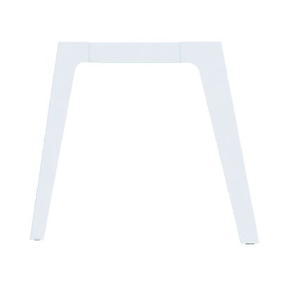 Bureau simple STEELY - L140 cm - Bureau de départ - Pieds blanc - plateau Blanc Perle