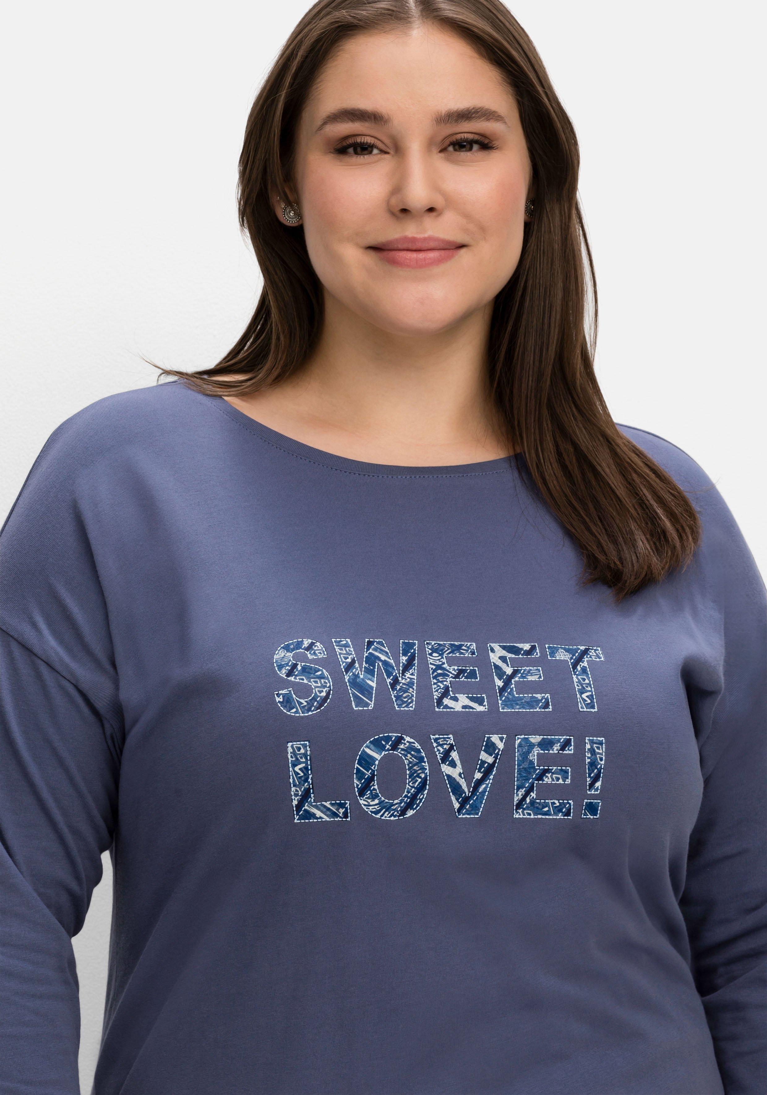Shirt mit 3/4-Arm im Raglanschnitt und Frontdruck