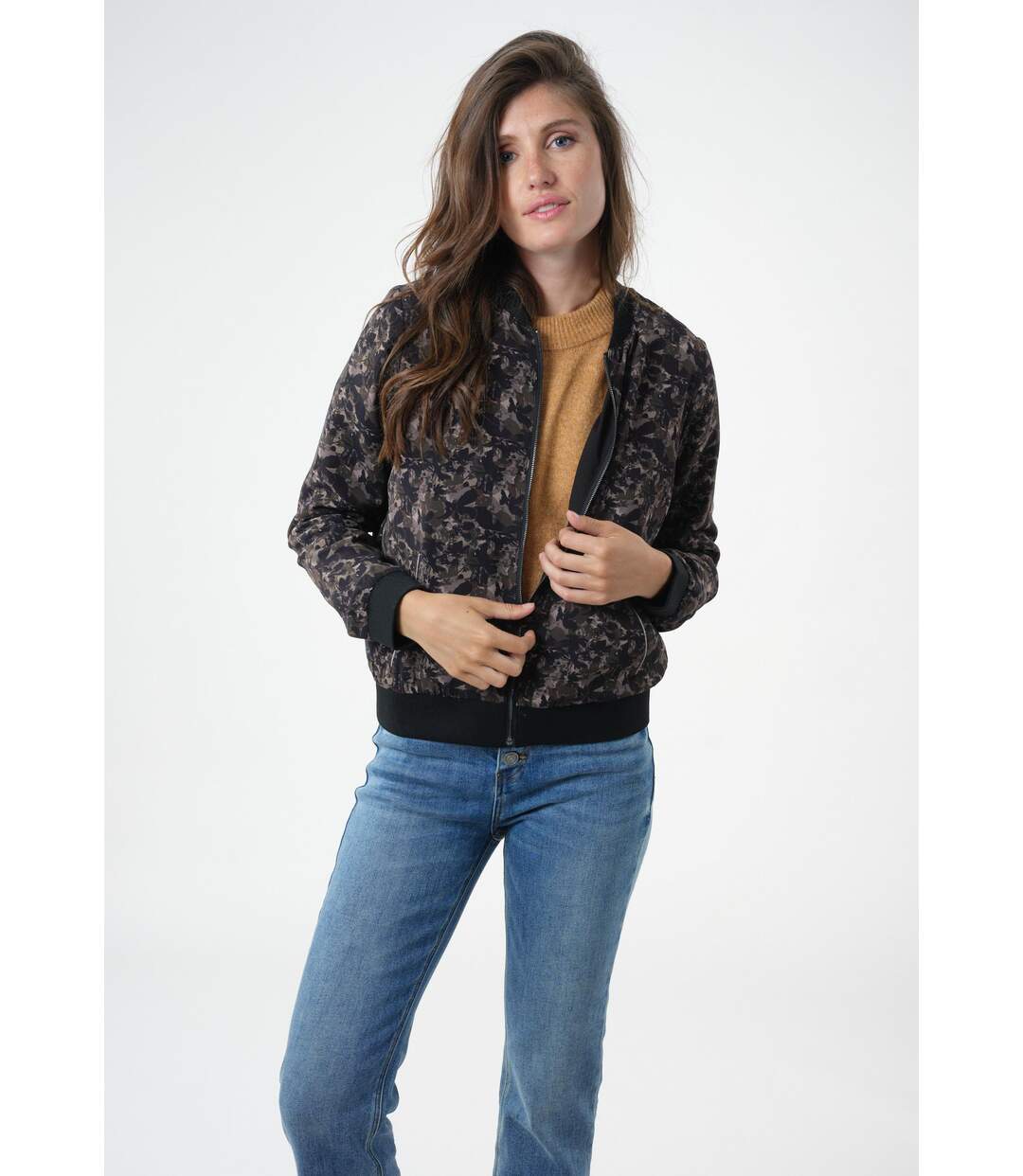 Blouson bomber imprimé camouflage MAGALY