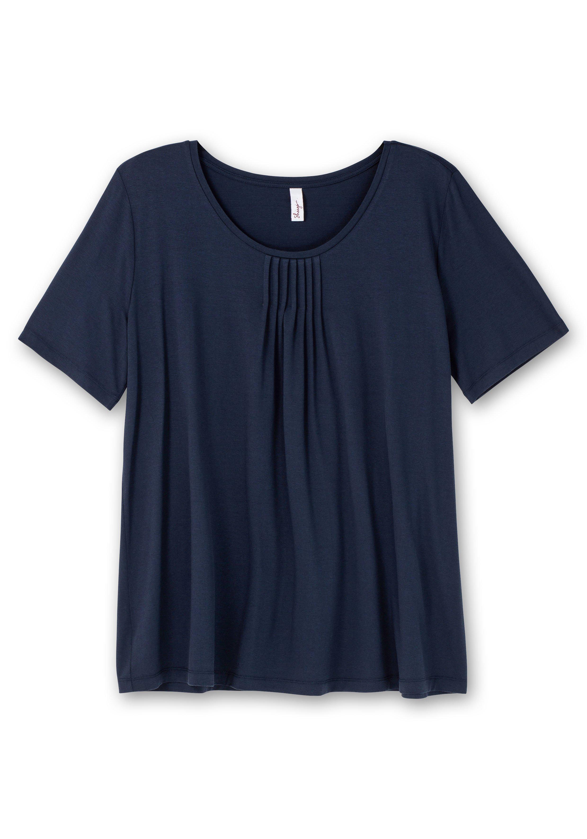 T-Shirt in A-Linie, mit Falten am Ausschnitt