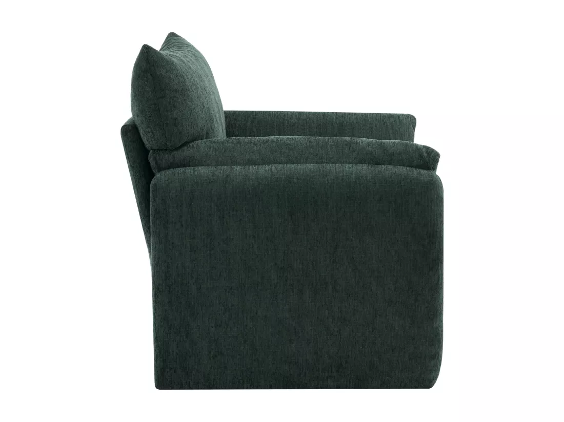 Fauteuil Moderne en Chenille, Sessel Décoratif de Grande Taille, Chaise de Salon, Fauteuil Individuel, Confortable et Ergonomique,Gris et Olive