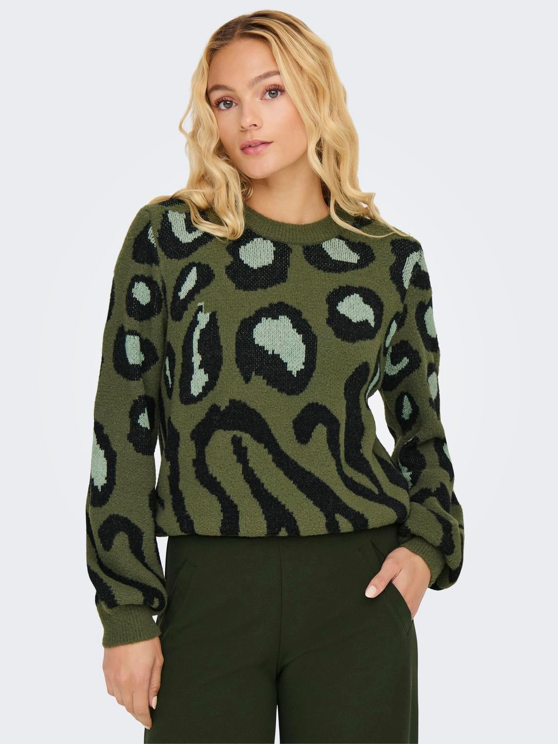 JDYLORRAINE Strickpullover Winter Moss