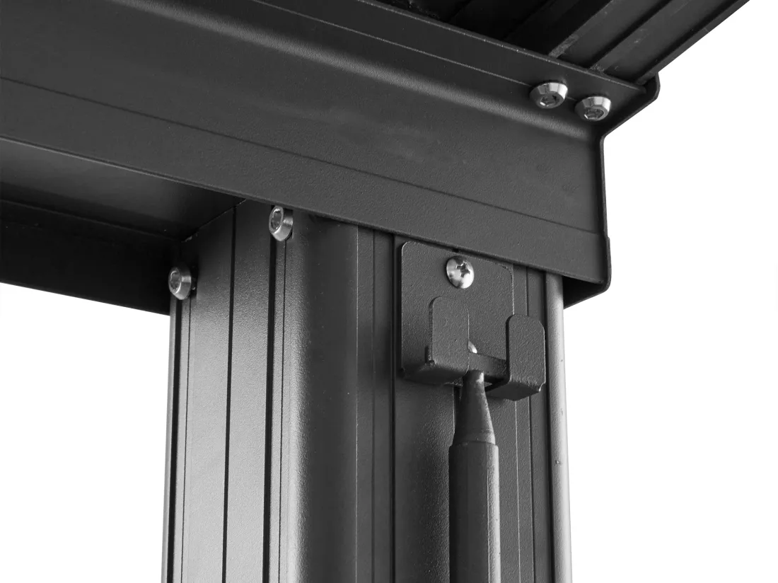Pergola adossée en aluminium avec toit coulissant - 12m² - anthracite - IZEDA