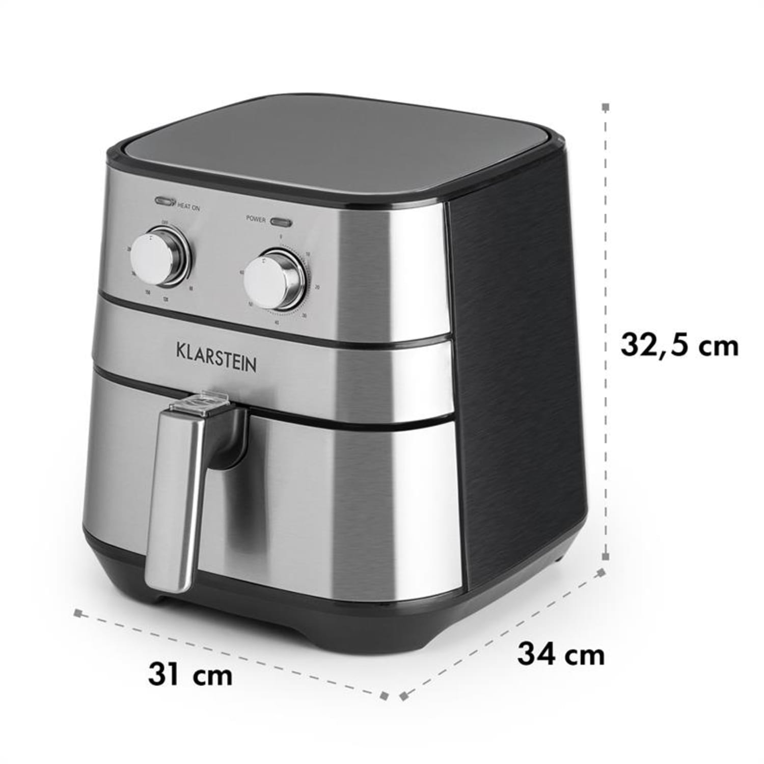AeroVital Heißluftfritteuse 1700W 5,4 Liter Timer Edelstahl silber