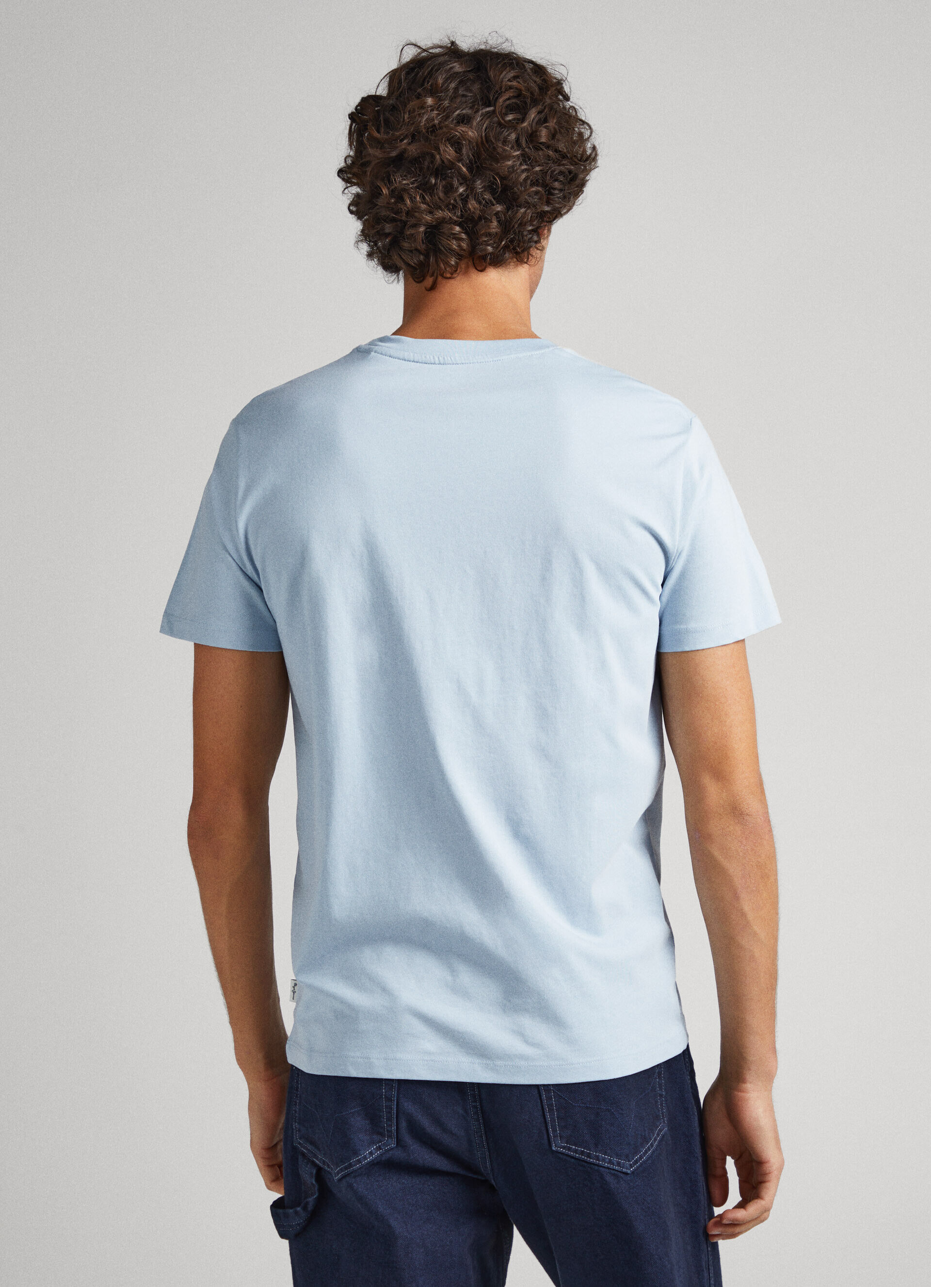 CAMISETA COM LOGOTIPO ESTAMPADO - azul chambray