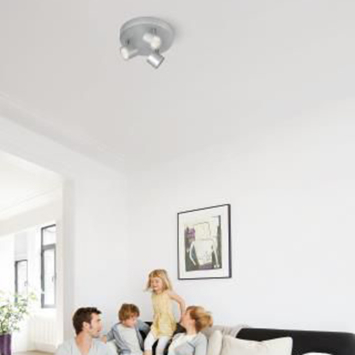 Philips triospot Star aluminium - Incl 3X LED 3W dimbaar
