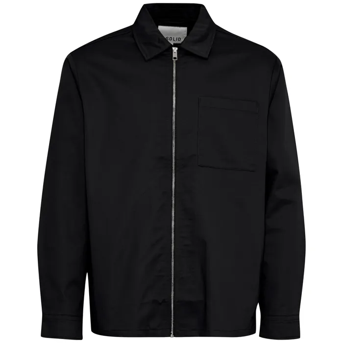 Solid Delon Zipper Overhemd Heren