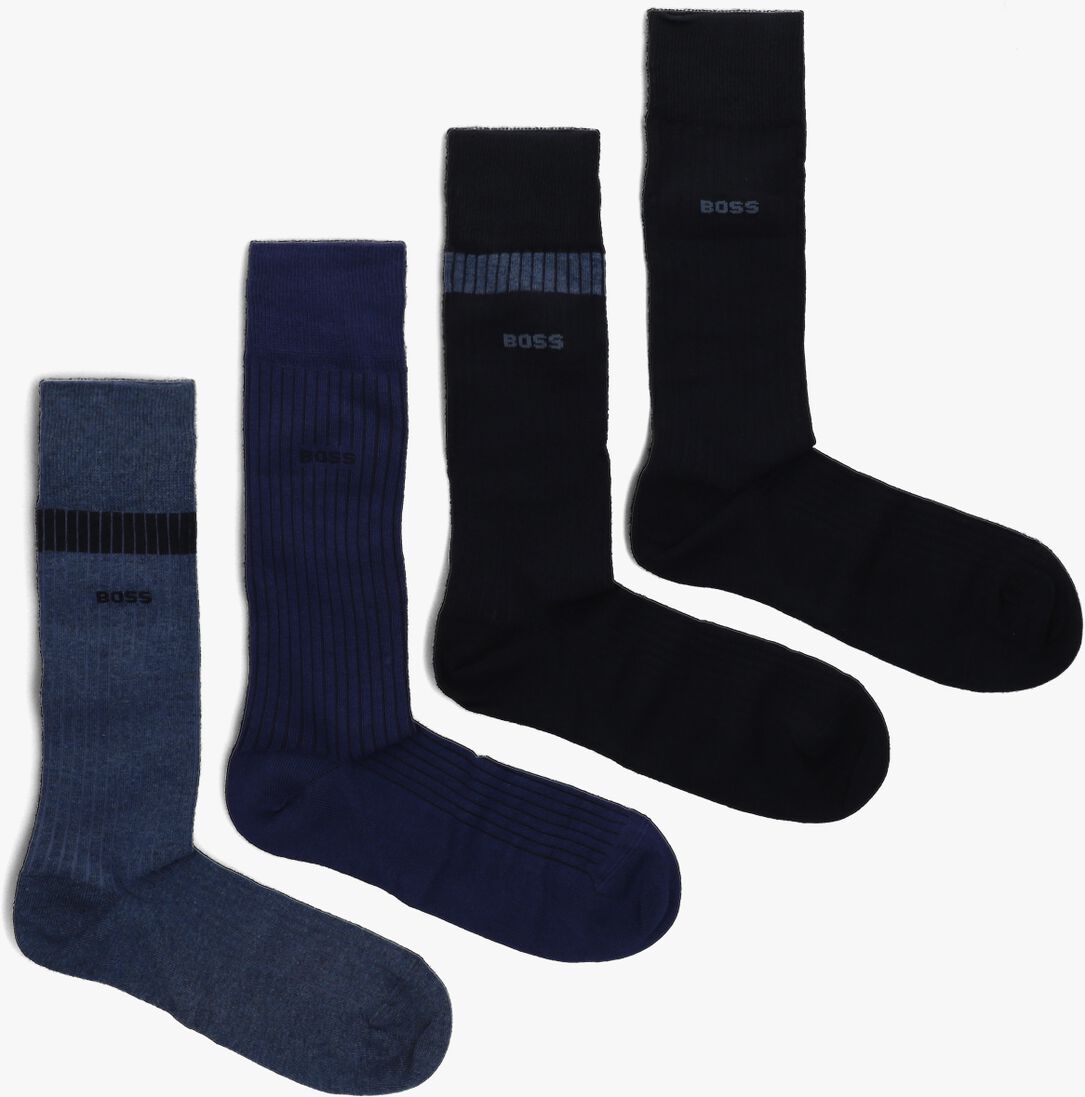 BOSS blauwe boss sokken 4p rs rib giftset cc