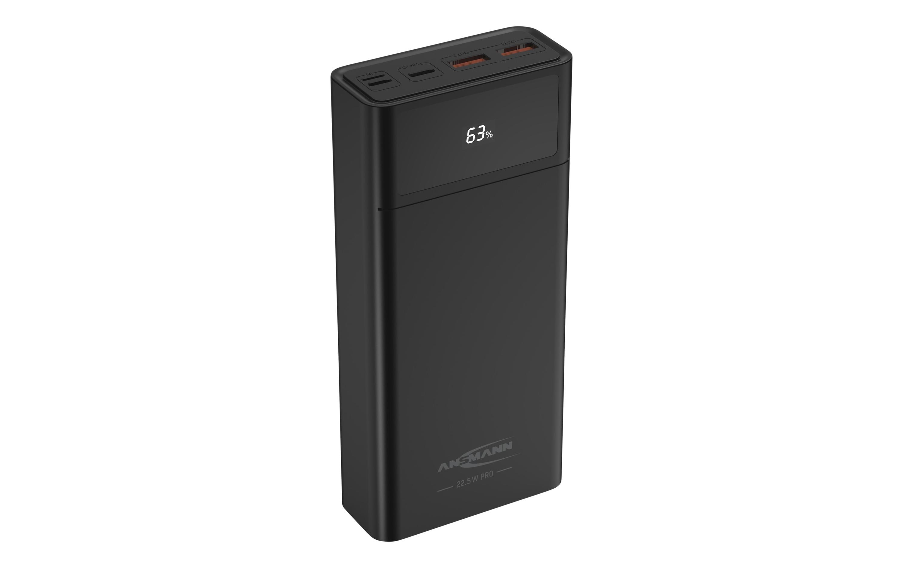 Powerbank PB322PD, 24000 mAhMobiler, schnellladefähiger Zusatzakku mit fünf USB-Ladebuchsen