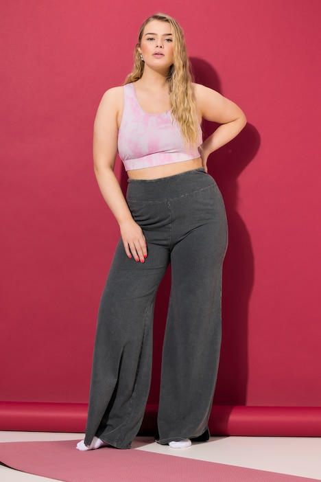 Yogahose, Flared Legs, breiter Elastikbund
