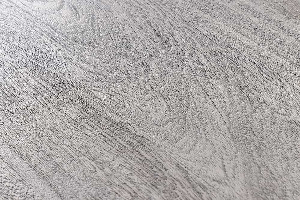 Massivholz Esstisch SCORPION 140cm grau Akazie Baumkante schwarze Metallbeine Hairpin Legs