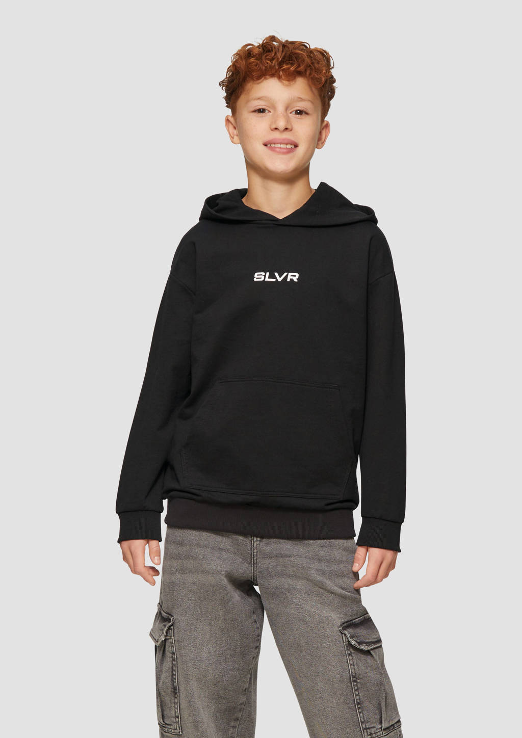 s.Oliver hoodie met tekst zwart