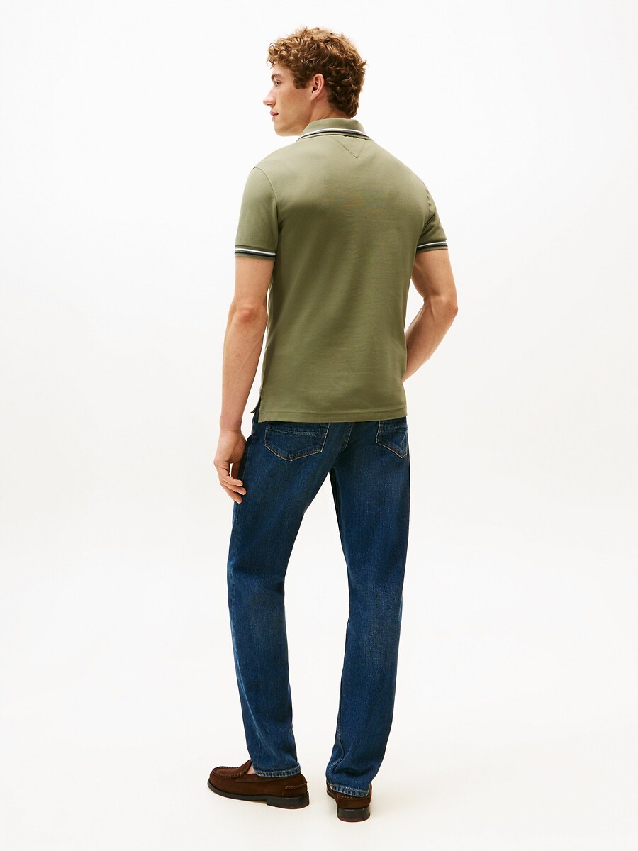 TOMMY HILFIGER<br>Camisa polo slim com gola de 3 botões