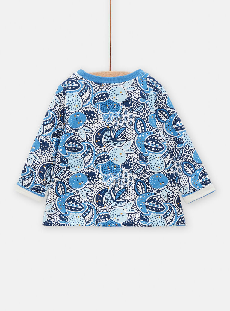 T-shirt à fond bleu réversible pour bébé garçon