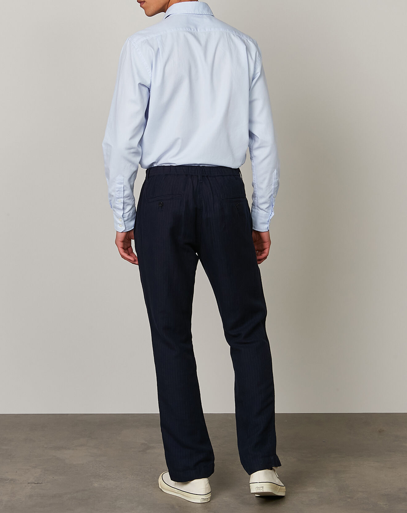 Hartford Pantalon en Lin & Coton Tanker bleu