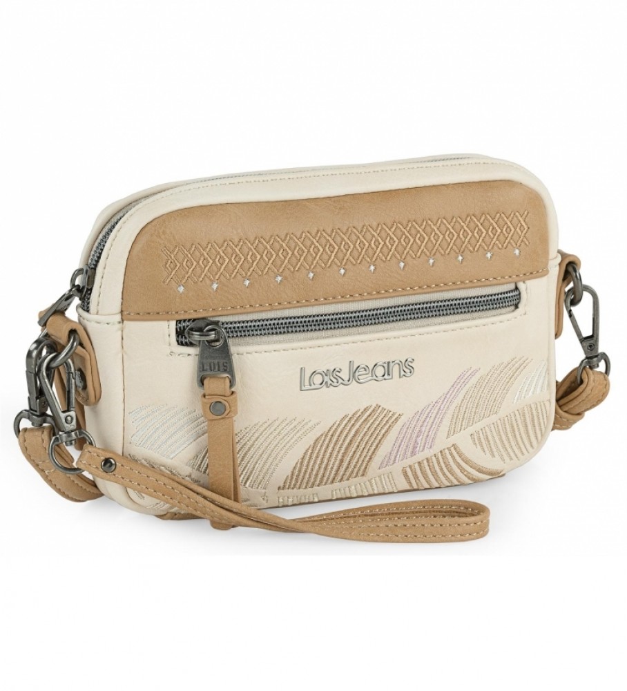 Bolsa de ombro Lois Galatea bege e marrom