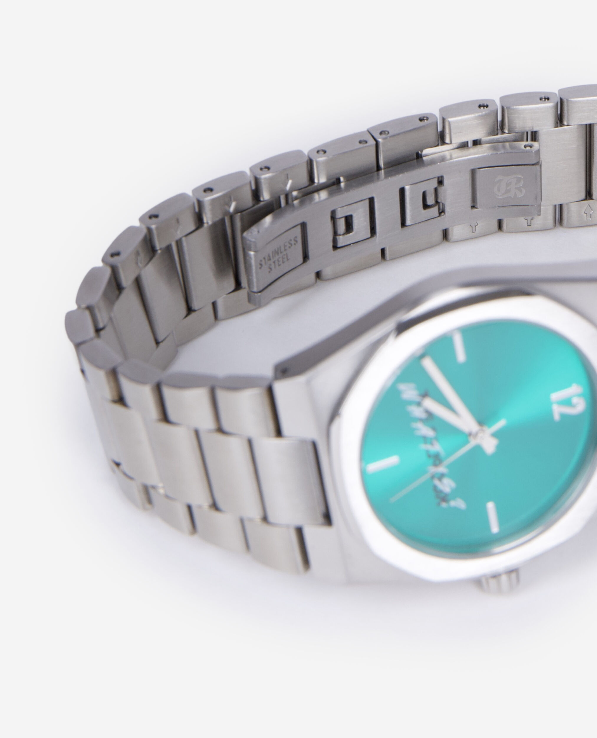 Montre What Is argentée cadran vert
