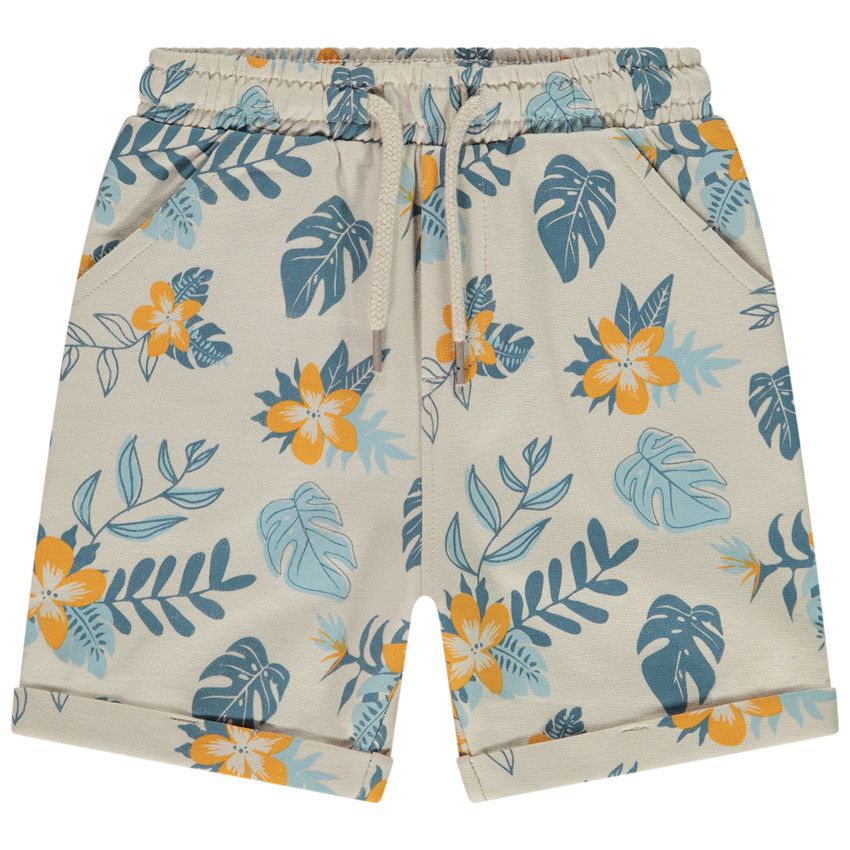 Bermuda fantaisie en molleton pour bébé garçon - Ecru