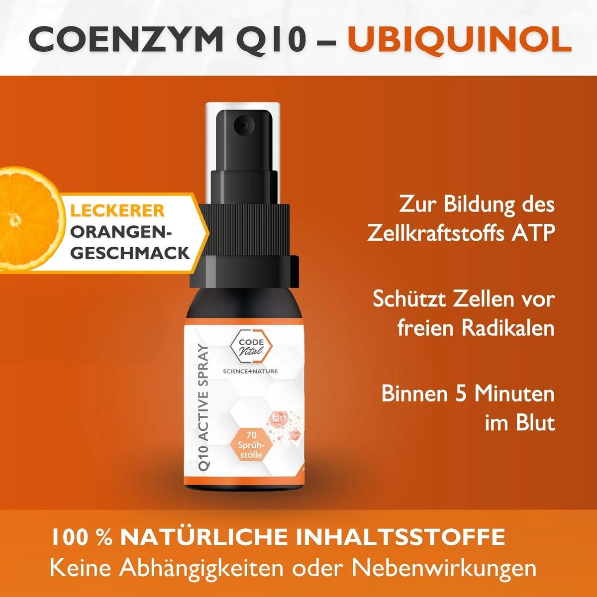 CODE Vital Q10 Active Spray mit Coenzym-Ubiquinol, Energie für jede Zelle