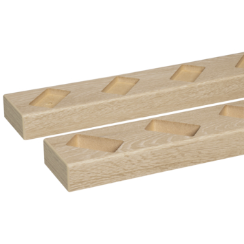 Roomdivider profiel schuin 45° natuur eiken 2 stuks