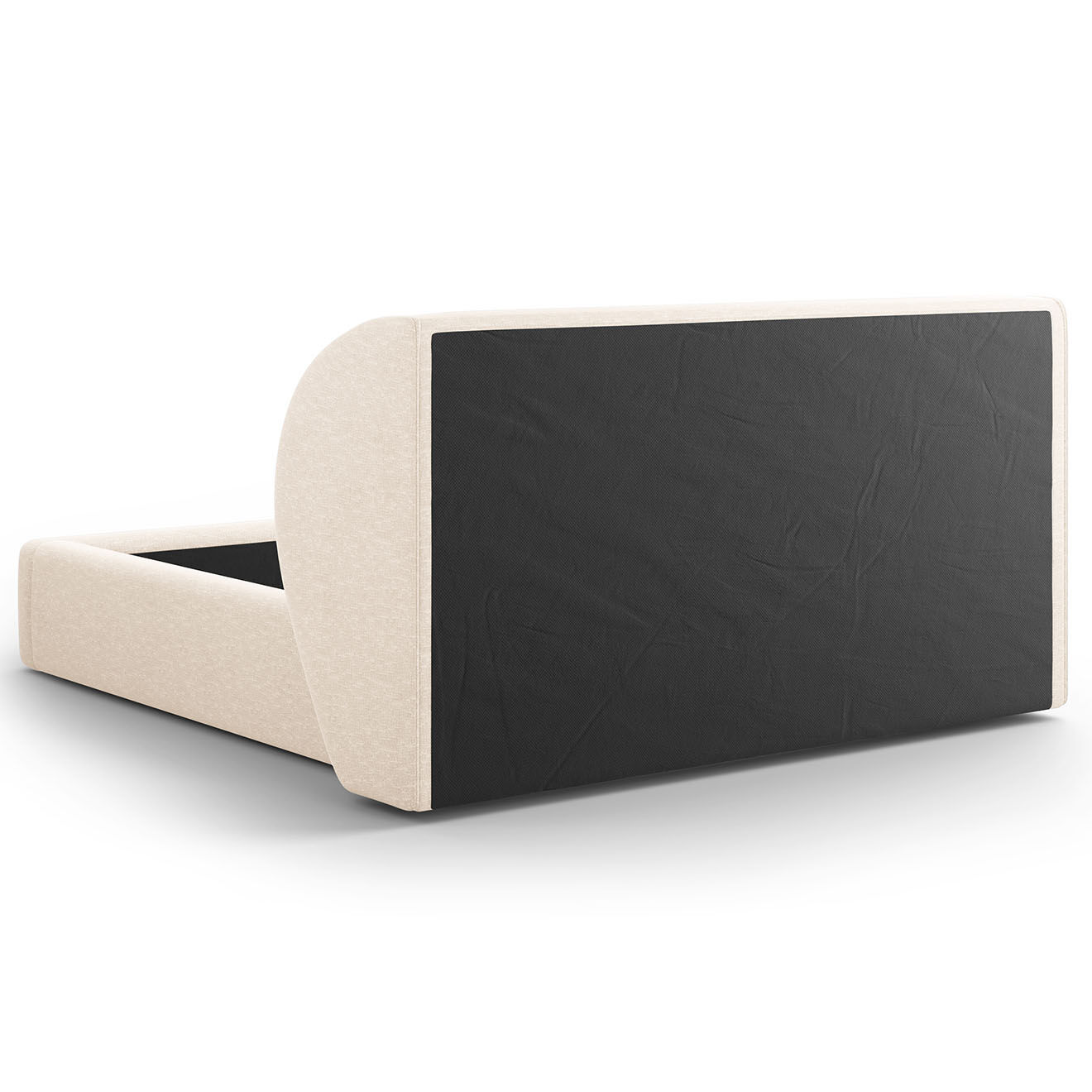Micadoni Lit Coffre Chenille avec Tête de Lit Miley beige clair - 230x227x100 cm