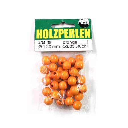 Meyco Holzperlen 12 mm, orange, ca. 35 Stück