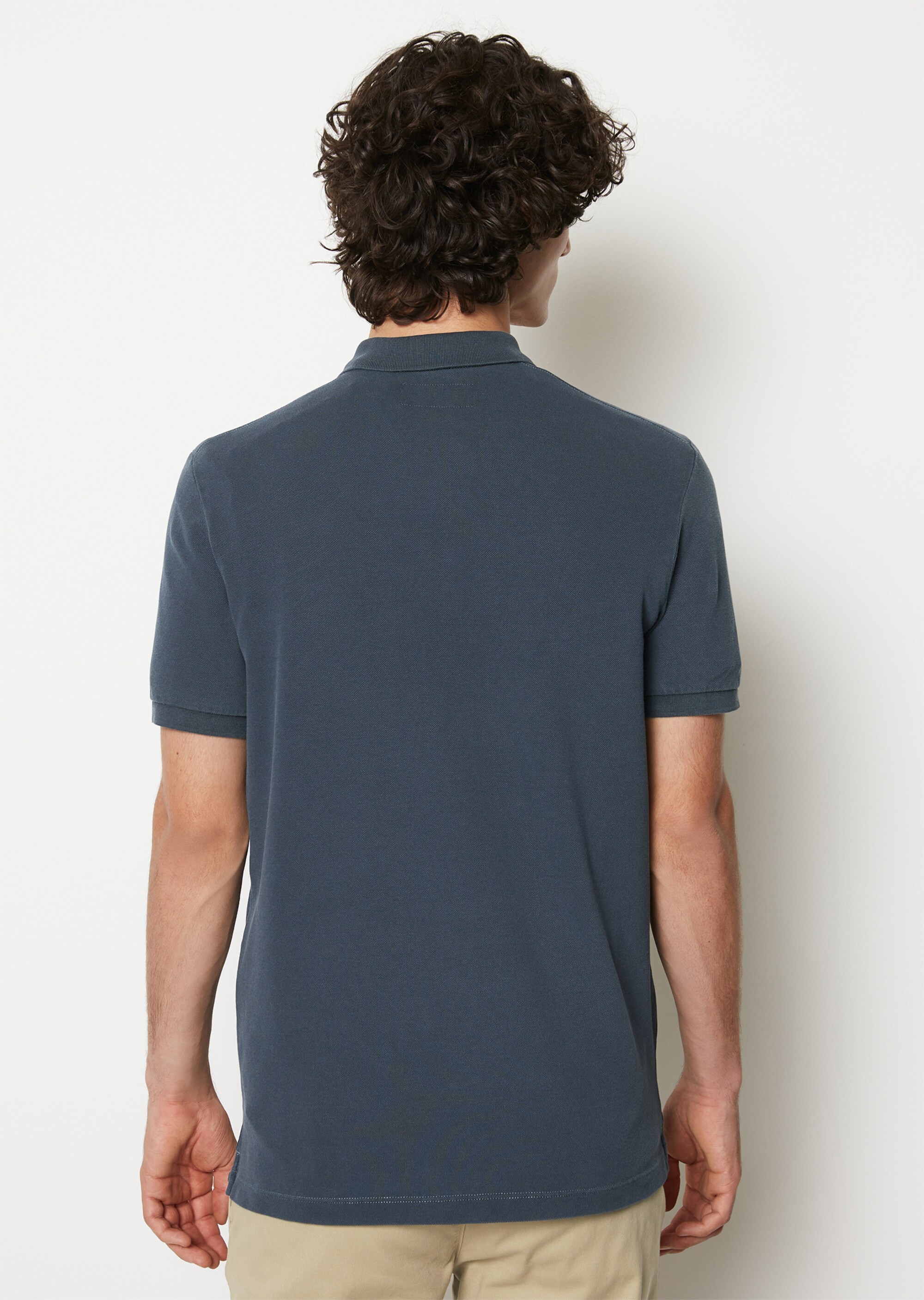 Kurzarm-Poloshirt Piqué shaped aus Organic Cotton-Stretch