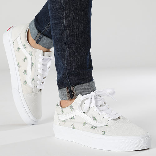 Baskets Femme Old Skool 7NTBUH1 Floral Vaporous Gray