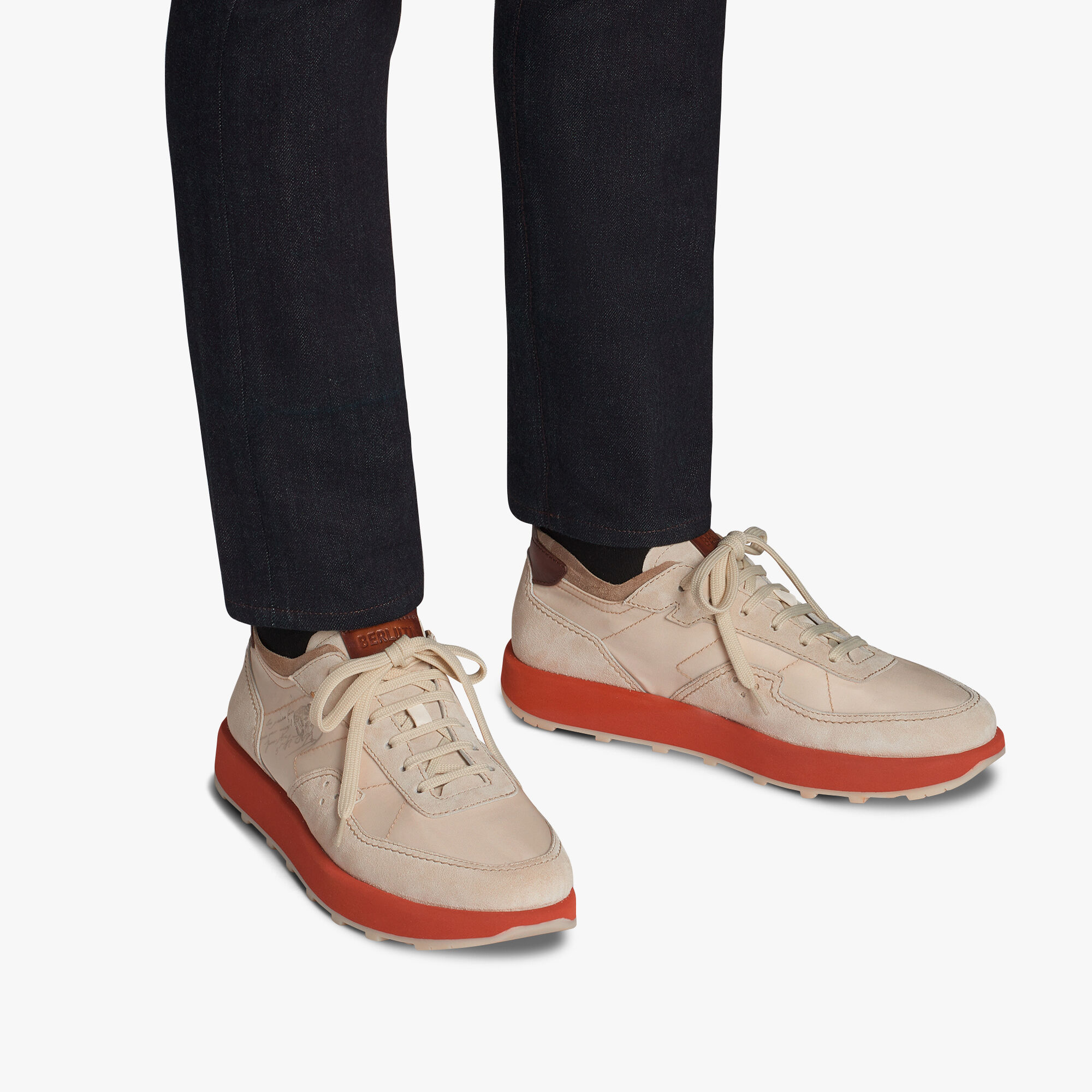 Sneaker Light Track En Veau Velours Et Nylon