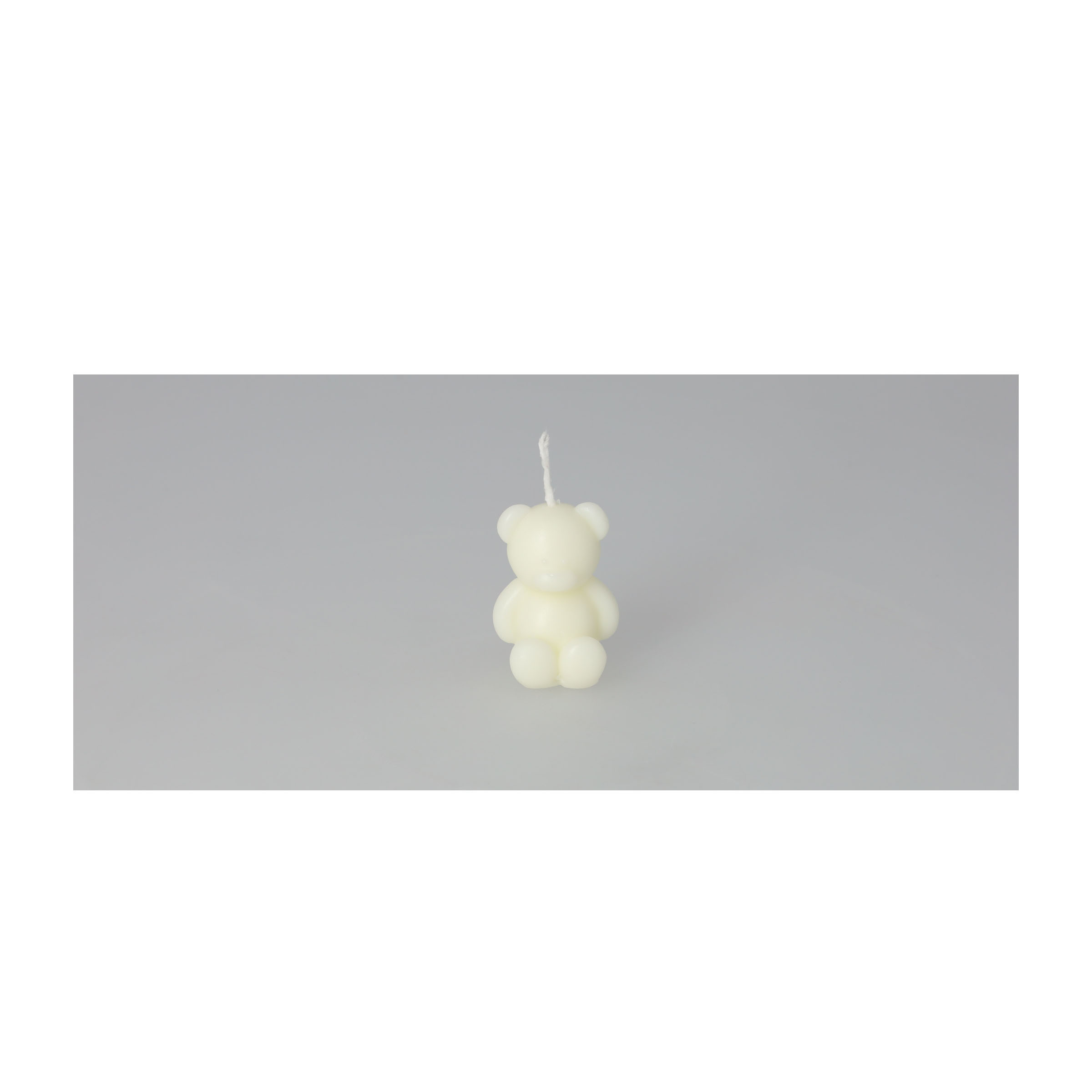 (5x3cm) Mini Teddy Duft Kerze Aromatherapie Home Deko Sojawachs Kerze Teddybär - Weiss