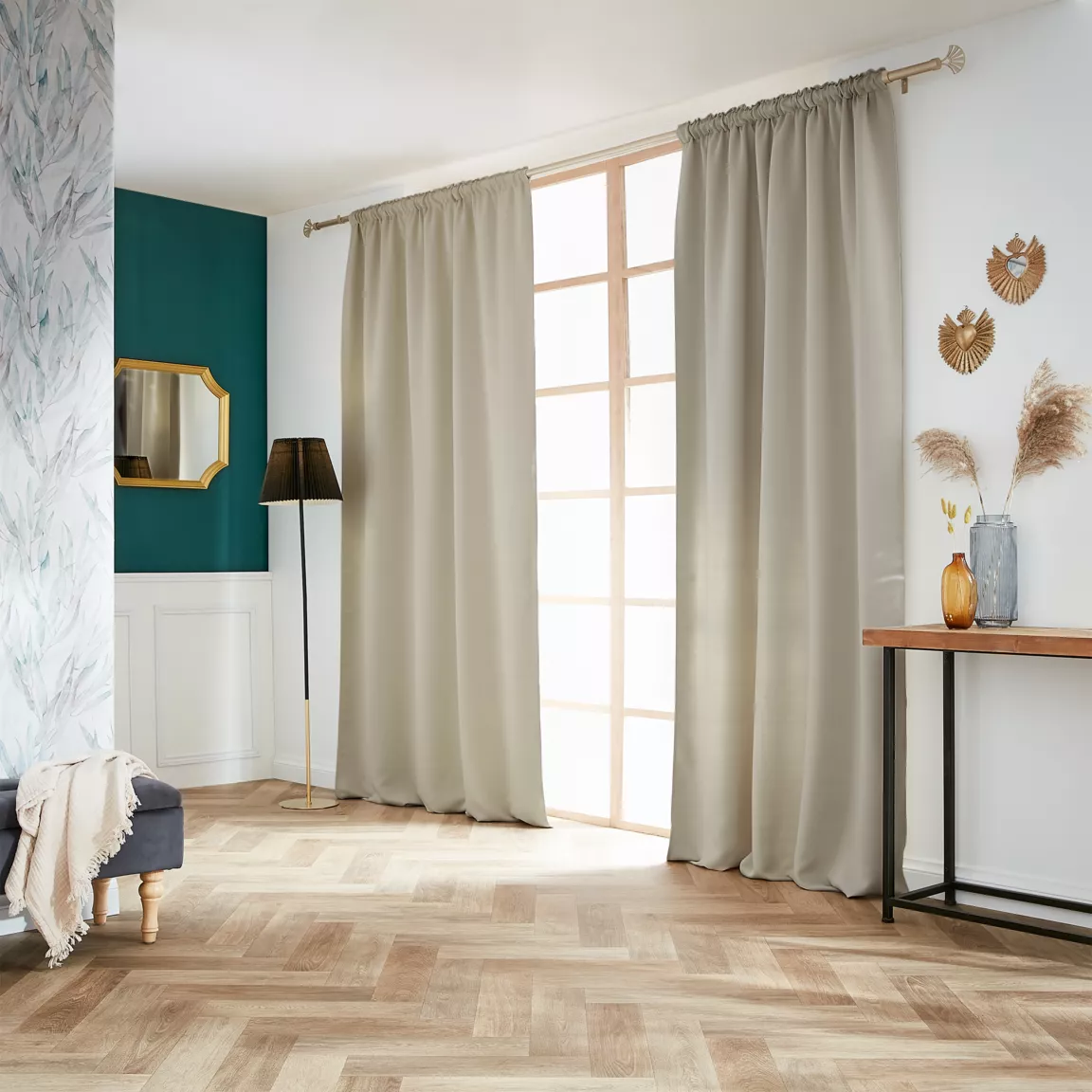 Rideau obscurcissant galon fronceur (140 x 260 cm) Dark Taupe