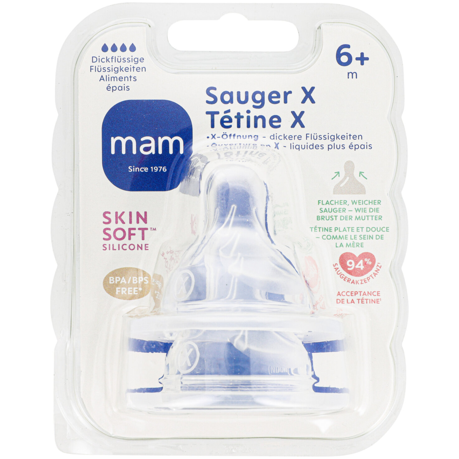 MAM Sauger X Silikon 6m 2 Stück