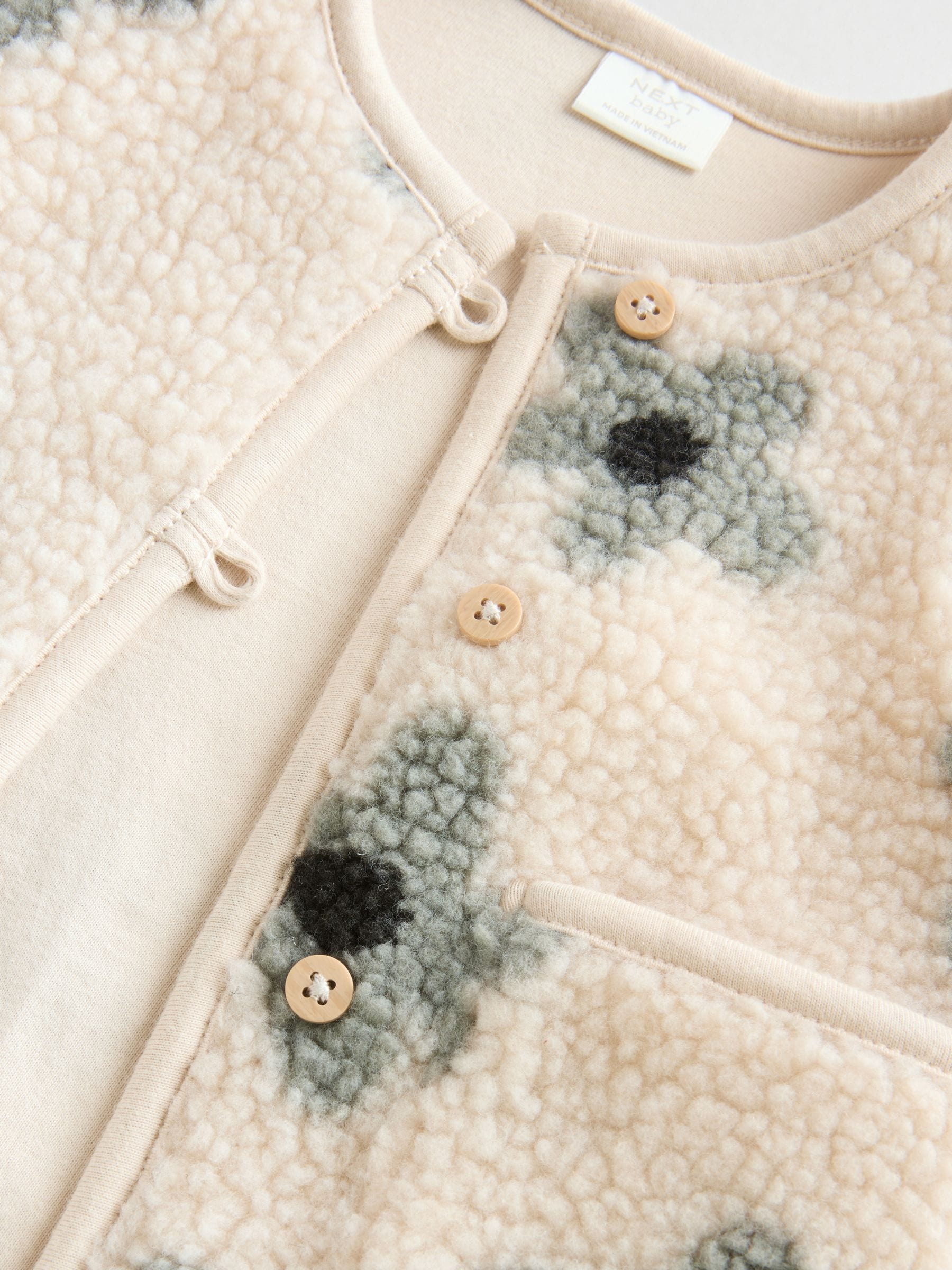 Grijs met bloemen - Babyset van top met Lange mouwen en Leggings met Bodywarmer 3 -delig (0mnd -2jr)