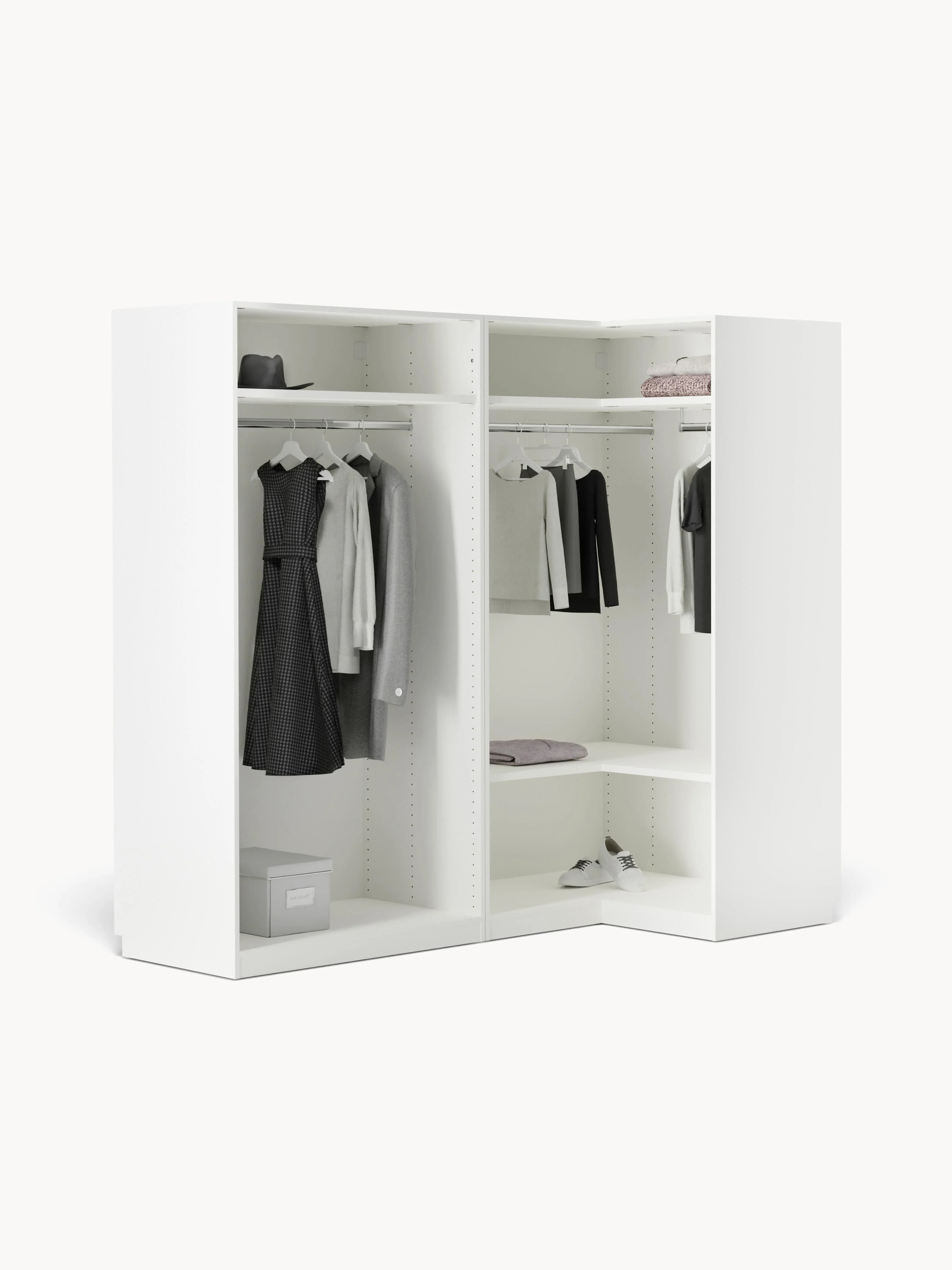 Modulaire hoekkast Simone, 215 cm breed, diverse varianten