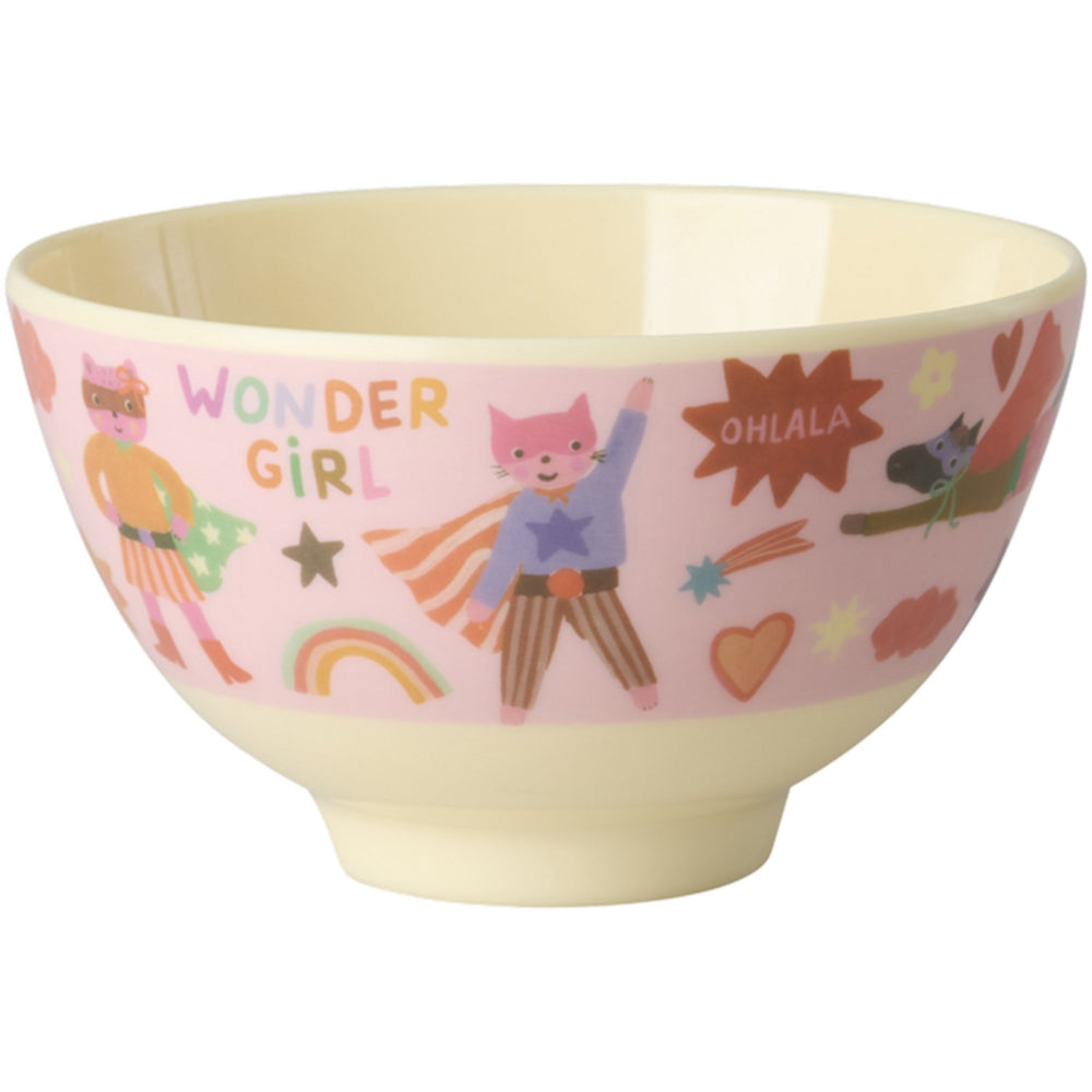 Køb Rice Melamin Skål Med Hero Print - Small - Pink - 300 Ml