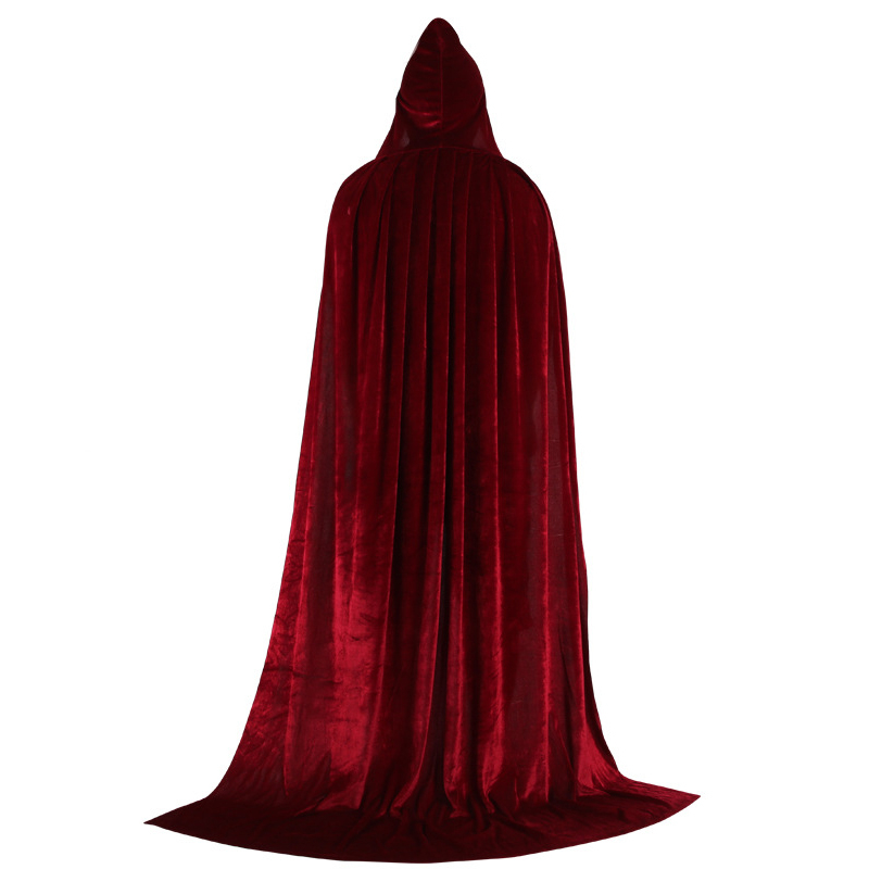 (165cm) Fasnachts Erwachsenen Kostüm Vampir Cape Umhang mit Kapuze Verkleidung für Motto Partys / Halloween - Rot