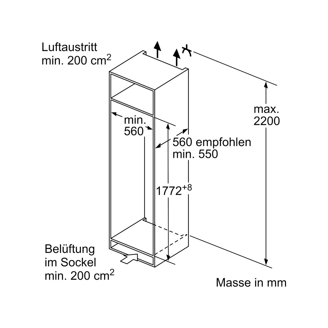 Bosch KIR81VFE0 Einbau-Kühlschrank 310 Liter